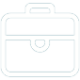 Briefcase logo in white color on Transparent Background