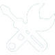 Tools logo in White color and on transparent Background
