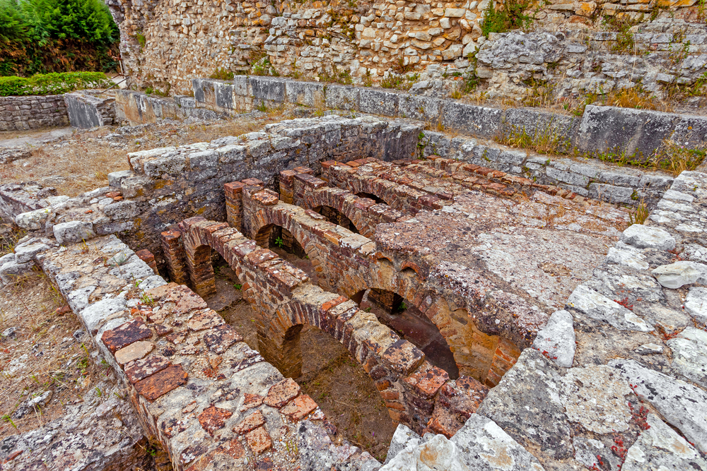 Hypocaust structure used to heat water in Roman baths.